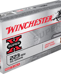 Winchester Super-X Rifle Ammunition X223R, 223 Remington, Pointed Soft Point (SP), 55 GR, 3240 fps, 20 Rd/bx