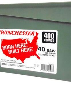 Winchester USA Pistol Ammunition WW40C, 40 S&W, Full Metal Jacket (FMJ), 165 GR, 1060 fps, 400 Rd/Can