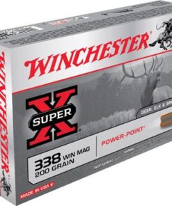 Winchester Super-X Rifle Ammunition X3381, 338 Winchester Mag, Power-Point, 200 GR, 2960 fps, 20 Rd/bx