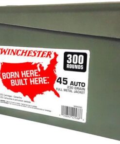 Winchester USA Pistol Ammunition WW45C, 45 ACP, Full Metal Jacket (FMJ), 230 GR, 835 fps, 300 Rd/Can