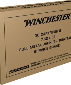 Winchester Service Grade Rifle Ammunition SG76251W, 7.62x51mm NATO, Full Metal Jacket (FMJ), 147 GR, 2750 fps, 20 Rd/bx