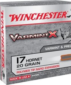 Winchester Varmint-X Rifle Ammunition X17P, 17 Hornet, Varmint, 20 GR, 3650 fps, 20 Rd/Bx