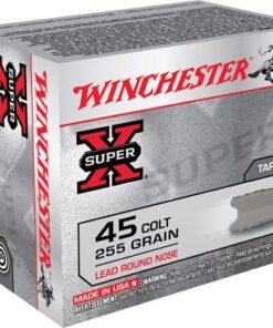 Winchester Super-X Pistol Ammunition X45CP2, 45 Long Colt, Lead Round Nose (RN), 255 GR, 860 fps, 20 Rd/bx