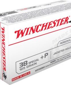 Winchester USA Pistol Ammunition USA38JHP, 38 Special +P, Jacketed Hollow Point (JHP), 125 GR, 945 fps, 50 Rd/bx