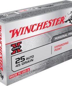 Winchester Super-X Pistol Ammunition X25AXP, 25 ACP, Expanding Point, 45 GR, 815 fps, 50 Rd/bx