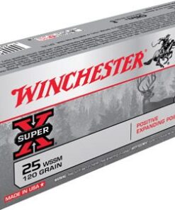 Winchester Super-X Rifle Ammunition X25WSS, 25 WSSM, Positive Expanding Point, 120 GR, 2990 fps, 20 Rd/bx