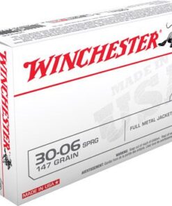 Winchester USA Rifle Ammunition USA3006, 30-06 Springfield, Full Metal Jacket (FMJ), 147 GR, 3020 fps, 20 Rd/bx