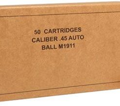 Winchester Military Grade Pistol Ammunition SG45W, 45 ACP, Full Metal Jacket, 230 GR, 865 fps, 50 Rd/bx