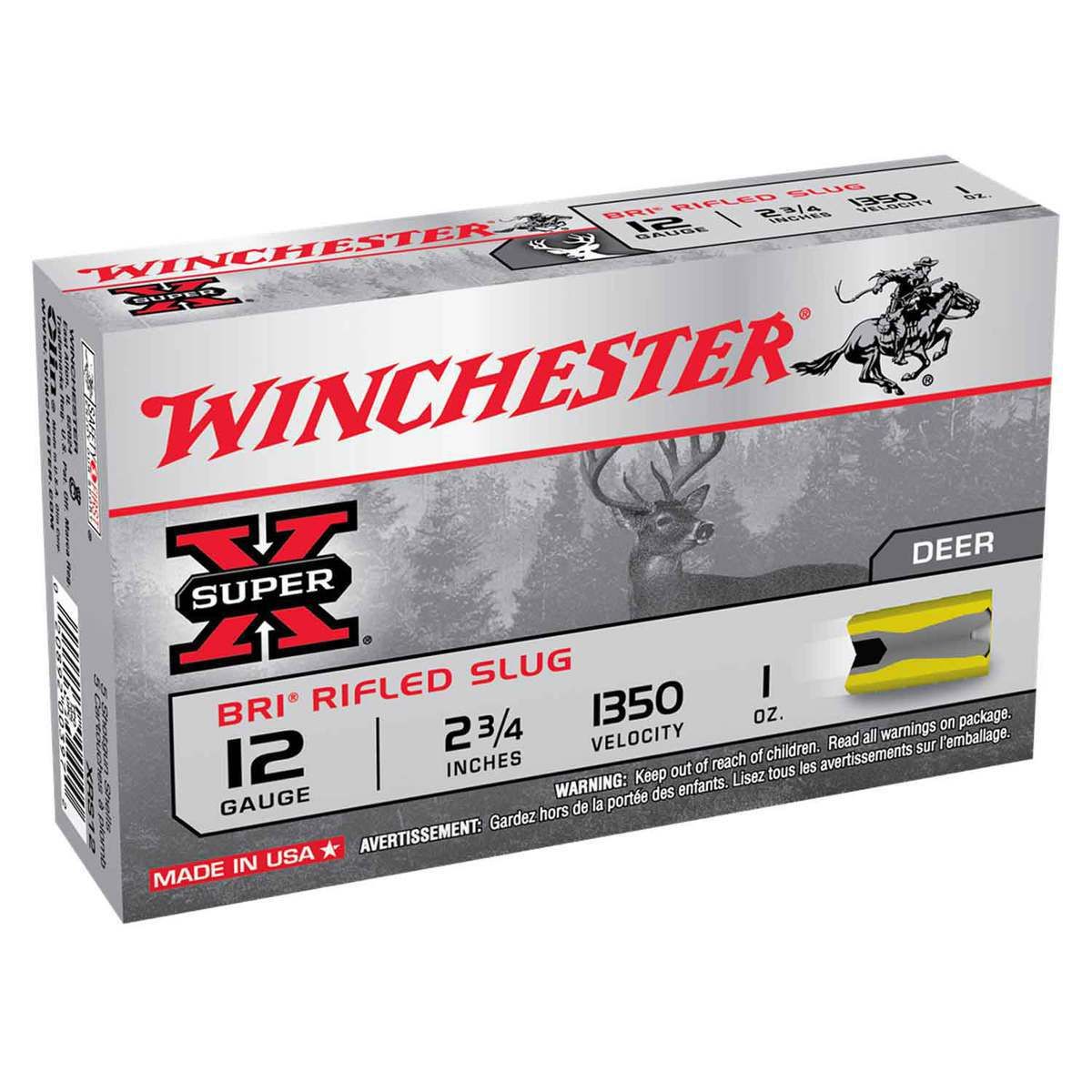 Winchester Super-X BRI Rifled Slug 12 Gauge 2-3/4in 1oz Slug Shotshells - 5 Rounds 1 A21 result 17