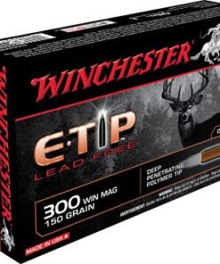 Winchester Supreme Elite Rifle Ammunition S300WMETA, 300 Winchester Mag, E-Tip Lead-Free, 150 GR, 3260 fps, 20 Rd/bx