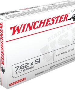 Winchester USA Rifle Ammunition Q3130, 7.62x51mm NATO, Full Metal Jacket (FMJ), 147 GR, 2800 fps, 20 Rd/bx