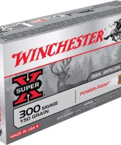 Winchester Super-X Rifle Ammunition X3001, 300 Savage, Power-Point, 150 GR, 2630 fps, 20 Rd/bx