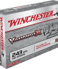 Winchester Varmint X Rifle Ammunition X243PXL, 243 Winchester, Varmint, 58 GR, 40 Rd/bx
