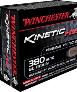 Winchester Kinetic HE Pistol Ammunition HE380JHP, 380 ACP, Jacketed Hollow Point (JHP), 85 GR, 1075 fps, 20 Rd/Bx