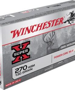 Winchester Super-X Power Core Rifle Ammunition X270WSMLF, 270 Winchester Short Magnum (WSM), Hollow Point Boat Tail, 130 GR, 3275 fps, 20 Rd/bx