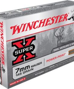 Winchester Super-X Rifle Ammunition X7MM1, 7 MM X 57 MM Mauser, Power-Point, 145 GR, 2660 fps, 20 Rd/bx