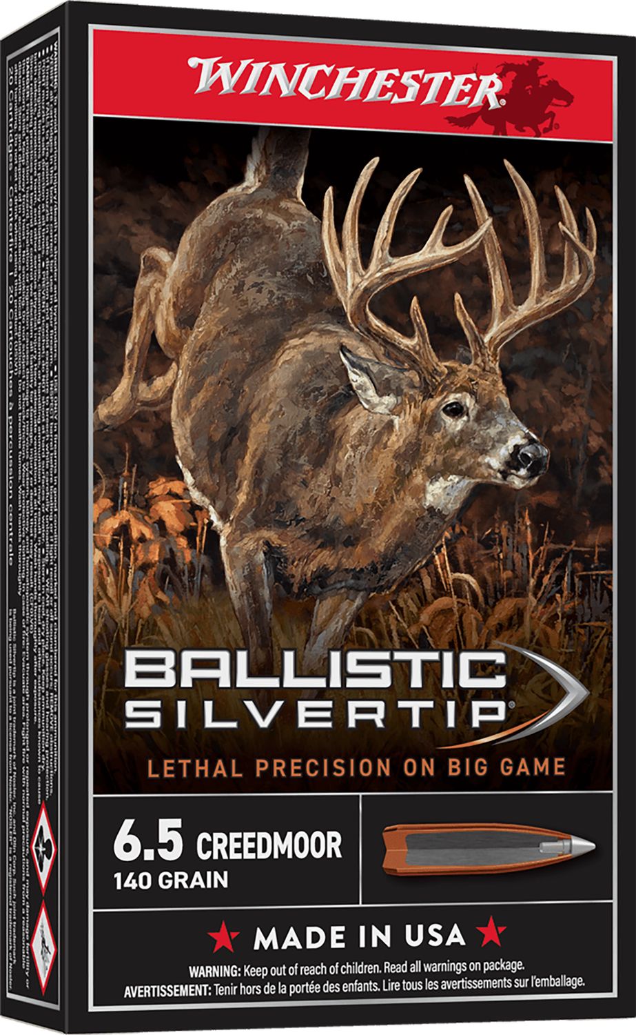 Winchester Ballistic Silvertip Rifle Ammunition SBST65CM, 6.5 Creedmoor, Ballistic Silver Tip, 140 GR, 2700 fps, 20 Rd/bx 1 A28 result 7