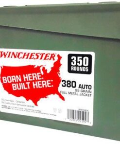 Winchester Pistol Ammunition WW380C, 380 ACP, Full Metal Jacket (FMJ), 95 GR, 955 fps, 350 Rd/Can