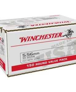 Winchester USA Rifle Ammunition USA556L1, 5.56mm NATO, Full Metal Jacket (FMJ), 55 gr, 3240 fps, 150 Rd/Bx