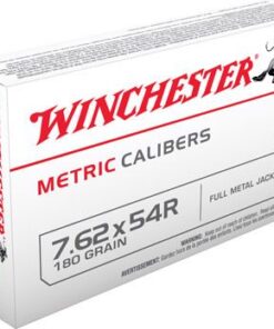 Winchester Metric Caliber Rifle Ammunition MC76254R, 7.62x54mm Russian, Full Metal Jacket (FMJ), 180 GR, 2580 fps, 20 Rd/bx