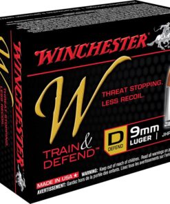 Winchester Train & Defend Handgun Ammunition W9MMD, 9mm, Jacketed Hollow Point (JHP), 147 GR, 950 FPS, 20 Rd/bx