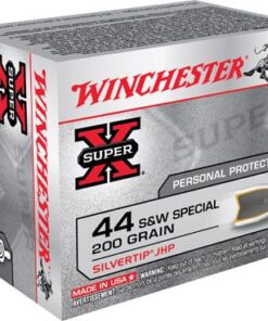 Winchester Super-X Pistol Ammunition X44STHPS2, 44 Special, Silvertip Hollow Point (HP), 200 GR, 900 fps, 20 Rd/bx