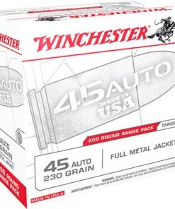 Winchester USA Pistol Ammunition USA45W, 45 ACP, Full Metal Jacket, 230 GR, 835 fps, 200 Rd/bx