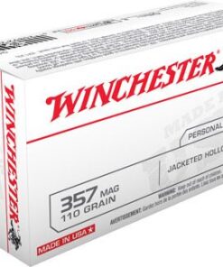Winchester USA Pistol Ammunition Q4204, 357 Magnum, Jacketed Hollow Point (JHP), 110 GR, 1295 fps, 50 Rd/bx