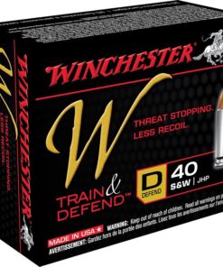 Winchester Train & Defend Handgun Ammunition W40SWD, 40 S&W, Jacketed Hollow Point (JHP), 180 GR, 925 FPS, 20 Rd/bx
