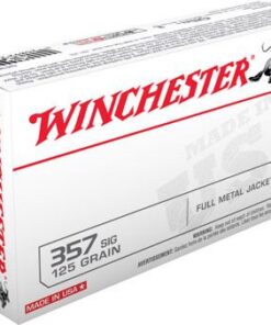 Winchester USA Pistol Ammunition Q4309, 357 SIG, Full Metal Jacket (FMJ), 125 GR, 1350 fps, 50 Rd/bx