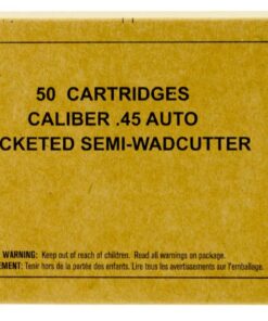 Winchester Military Grade Pistol Ammunition SG45SWC, 45 ACP, Jacketed Semi-Wadcutter, 185 GR, 865 fps, 50 Rd/Bx