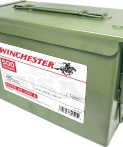 Winchester USA Pistol Ammunition USA45AC, 45 ACP, FMJ, 230 gr, 910 fps, 500 Rd/Bx