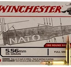Winchester USA Rifle Ammunition USA3131W, 223 Remington, Full Metal Jacket, 55 GR, 3270 fps, 180 Rd/Bx