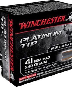 Winchester Supreme Pistol Ammunition S41PTHP, 41 Remington Mag, Platinum Tip Hollow Point (HP), 240 GR, 1250 fps, 20 Rd/bx
