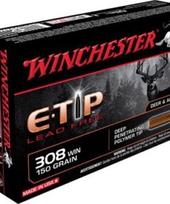 Winchester Supreme Elite Rifle Ammunition S308ETA, 308 Winchester, E-Tip Lead-Free, 150 GR, 2810 fps, 20 Rd/bx
