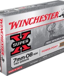 Winchester Super-X Rifle Ammunition X708, 7 MM-08 Remington, Power-Point, 140 GR, 2800 fps, 20 Rd/bx