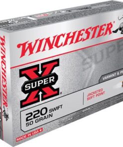 Winchester Super-X Rifle Ammunition X220S, 220 Swift, Pointed Soft Point (SP), 50 GR, 3870 fps, 20 Rd/bx