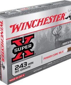 Winchester Power Core Rifle Ammunition X243WLF, 243 Winchester, Power Core, 90 GR, 3100 fps, 20 Rd/Bx
