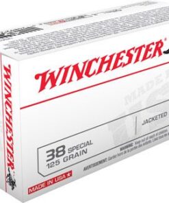 Winchester USA Pistol Ammunition USA38SP, 38 Special, Jacketed Soft Point (SP), 125 GR, 850 fps, 50 Rd/bx