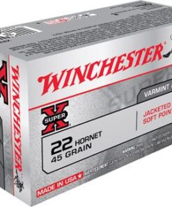 Winchester Super-X Rifle Ammunition X22H1, 22 Hornet, Soft Point (SP), 45 GR, 2690 fps, 50 Rd/bx