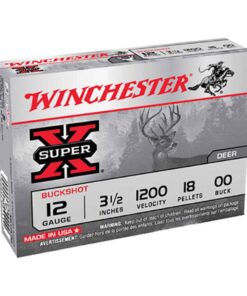 Winchester Super X 12 Gauge 2-3/4in 00 Buck Buckshot Shotshells - 5 Rounds