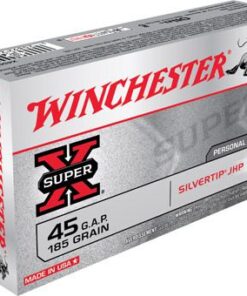 Winchester Super-X Pistol Ammunition X45GSHP, 45 GAP, Silvertip Hollow Point (HP), 185 GR, 1000 fps, 50 Rd/bx