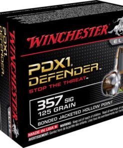 Winchester Supreme Elite Defense Ammunition S357SPDB, 357 Sig Sauer, PDX1 Jacketed Hollow Point (JHP), 125 GR, 1350 fps, 20 Rd/bx