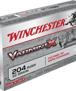 Winchester Varmint X Rifle Ammunition X204P, 204 Ruger, Polymer Tip, 32 GR, 20 Rd/bx