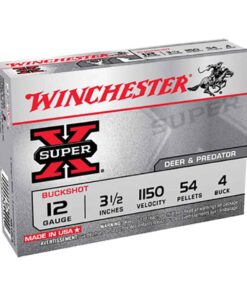 Winchester Super-X 12 Gauge 3.5in #4 Buck Buckshot Shotshells - 5 Rounds