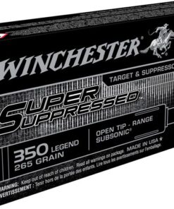 Winchester Super Suppressed Rifle Ammunition SUP350, 350 Legend, Open Tip Range, 255 GR, 1060 fps, 20 Rd/bx