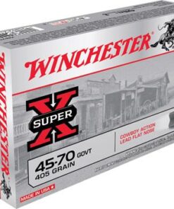 Winchester Super-X Cowboy Action Ammuntion X4570CB, 45-70 Government, Lead Flat Nose (FN), 405 GR, 1150 fps, 20 Rd/Bx